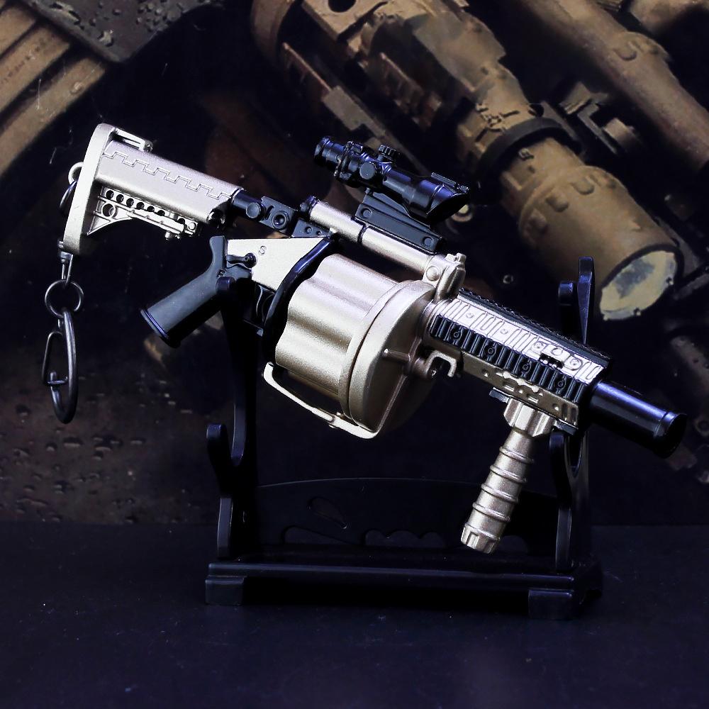 14cm MGL Miniature Model, 1:6 Zinc Alloy Game Ornament, 360 Degree Rotation Drum, Non-firing Keychain Toy Collection Gift