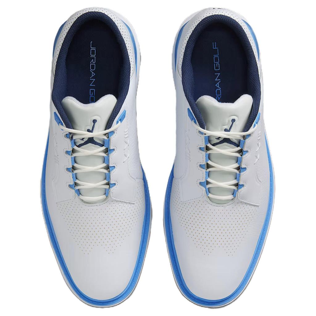 New Jordan ADG 5 Abrasion Resistant Low Top Golf Shoes Men's White Blue FQ7874-104