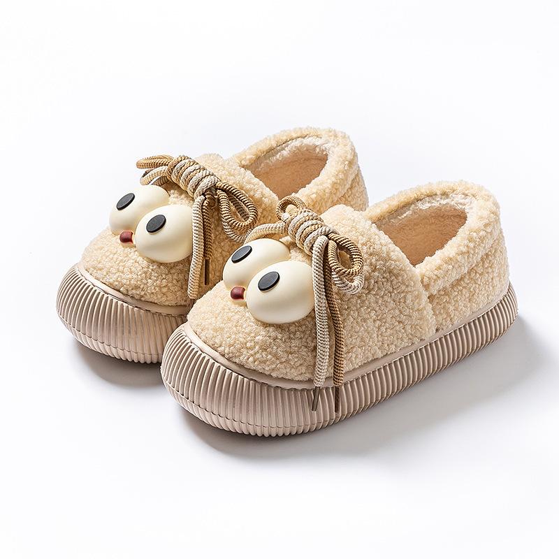 2025 new thick-bottomed velvet cotton slippers winter 2025 new versatile eyes plush warm winter couple