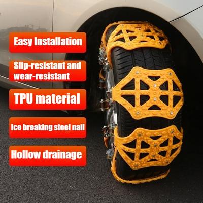 1PC Car Snow Chains Are Suitable for Off-road SUVs and Sedans, and Can Be Used for Emergency Getting Out of Snow and Mud In Winter.