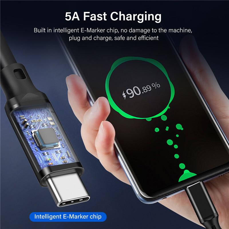 Full function 20Gbps Type C Cable USB3.2 gen2 *2 USB C 20G Data Transfer Cord USB 3 100W Fast Charge Cable 4K For Hub MacBook 5M