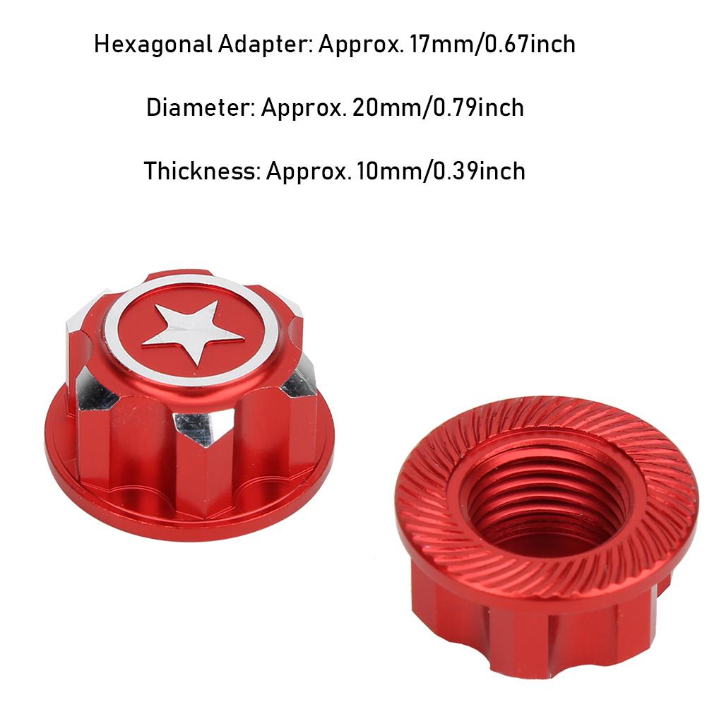 4 Stück Aluminiumlegierung Metall 17mm Sechskant Radmitnehmer Muttern Set Passend für X MAXX Summit RC Auto(rot )