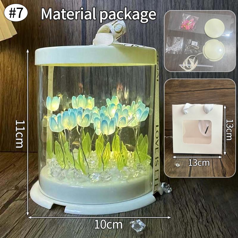 Cake Tulip Nightlight Gifts DIY Material Pack Creative Valentine's Day Gift Handmade Tulip Decoration Cake Box Gift Bag Set