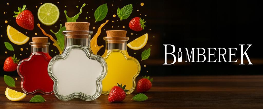 5x DAISY Glass Bottles Containers 150ml Decorative for Liqueur Gift Alcohol
