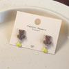 Coffee Flocking Bear Earrings Comfortable Ear Studs Student Fashion Accessories for Daily Commute or Social Event