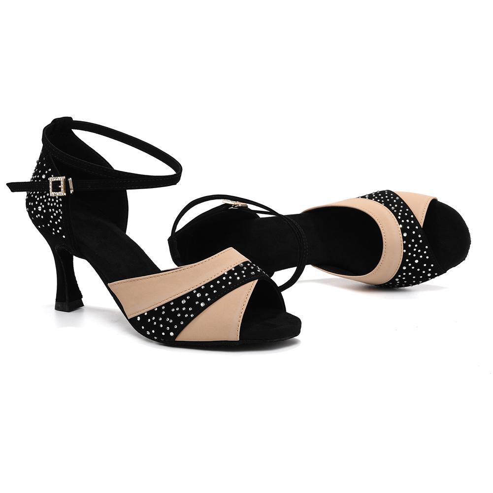 Women Latin Dance Shoes Shining Party Rhinestone Dancing Shoes for Women Indoor Sandals