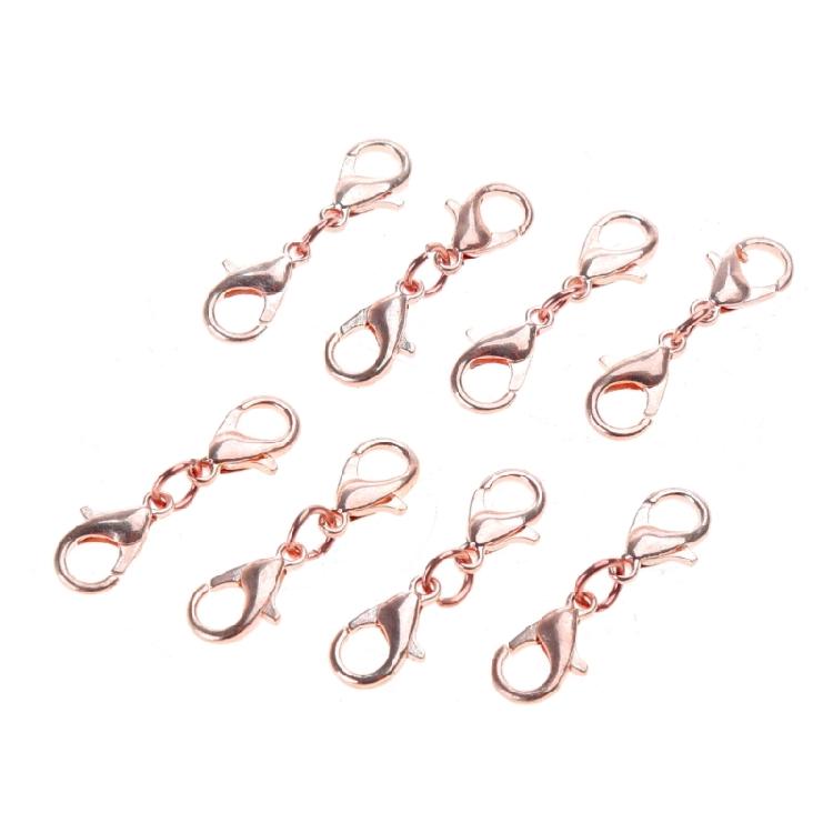 8Pcs Lobster Clasp Necklace Extension Clasp Chain Extender Double Claw Connector