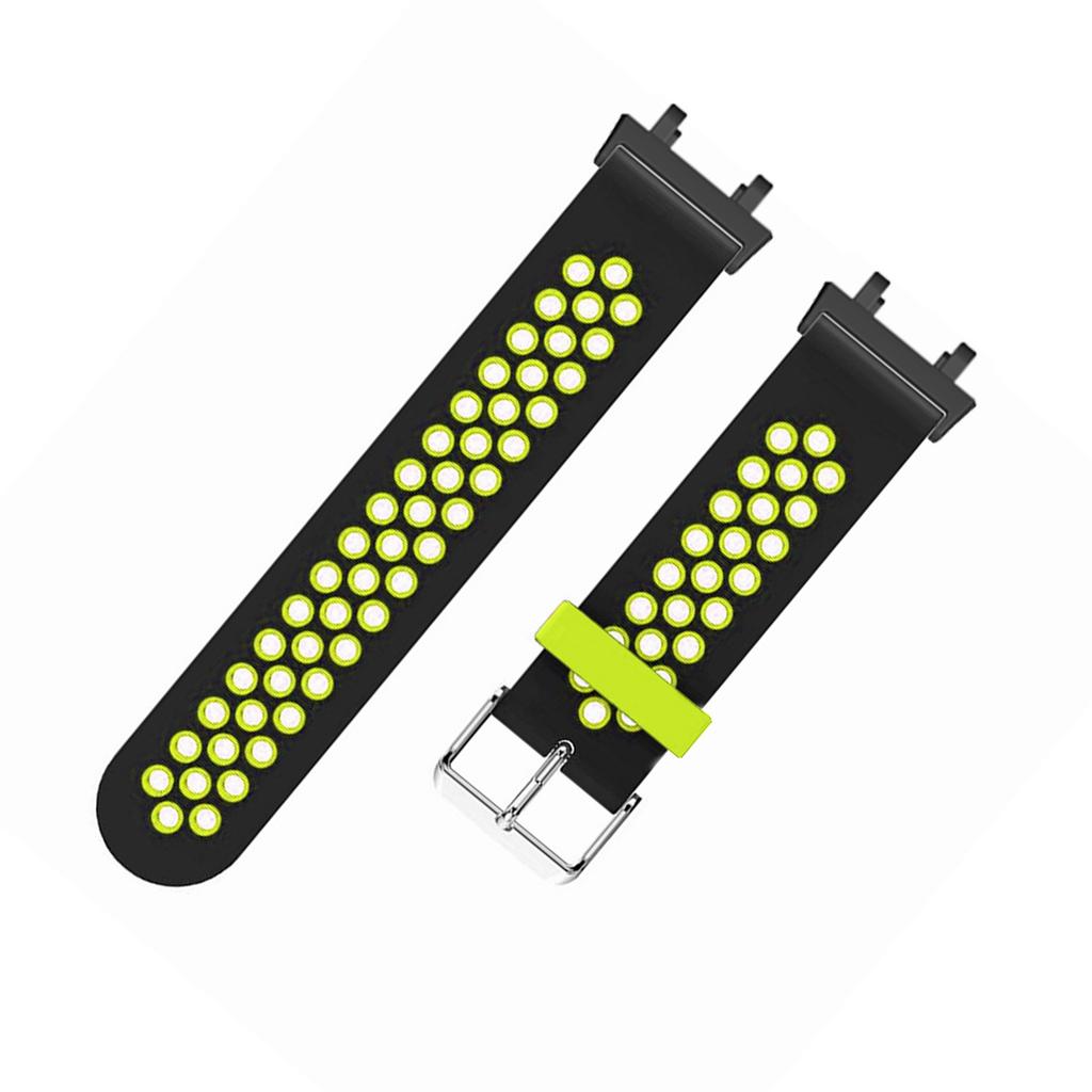 Soft Silicone Watch Wristband Replacement Accessory Pin Buckle Silicone Watch Wristband for Amazfit Active Edge A2212 Black Green