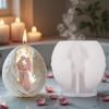 Romantic Valentine's Day Candle Silicone Mold Angel Wings Couple Scented Candle Plaster Ornament Mold Handmade Gift Wedding Deco
