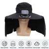 Solar Fan Sun Hat USB Rechargeable   UPF50 Waterproof Wide Brim Fishing Hat with Neck Flap for Beach Garden Outdoor Sports