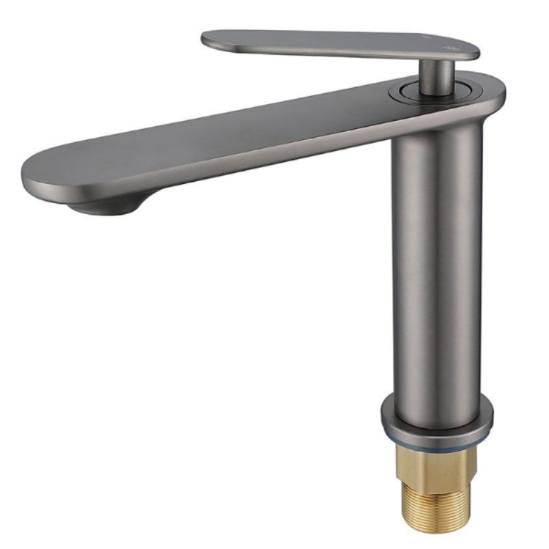 Gun Gray Stainless Steel Single Handle Bathroom Basin Mixer Tap - Hot and Cold Water Modern Washbasin Faucet with Sleek Design