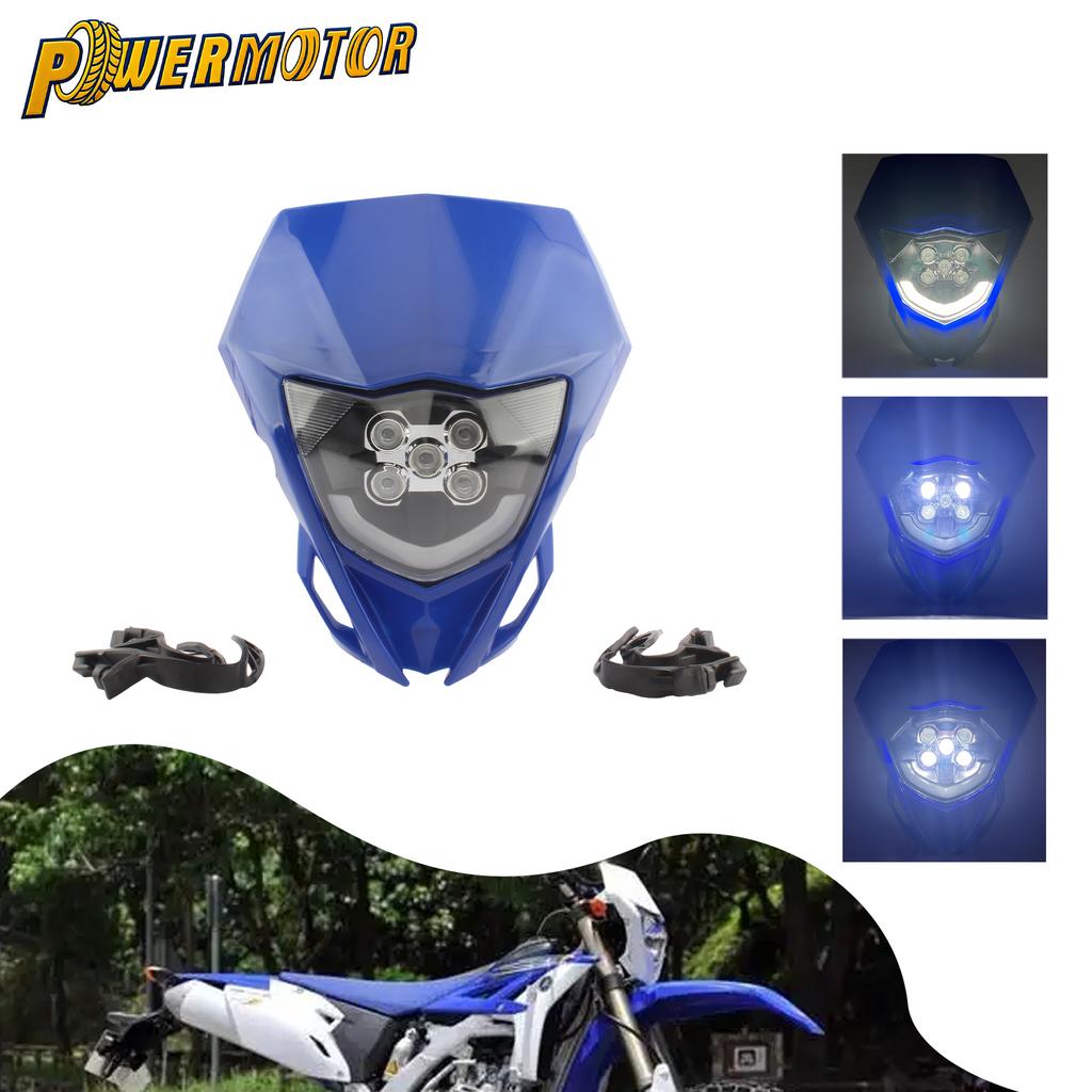Motorcycle LED Head Light Fairing For Yamaha WR YZ 250 450 Headlight Plate Dirt Bike Motorbike Accessories Supermoto Enduro