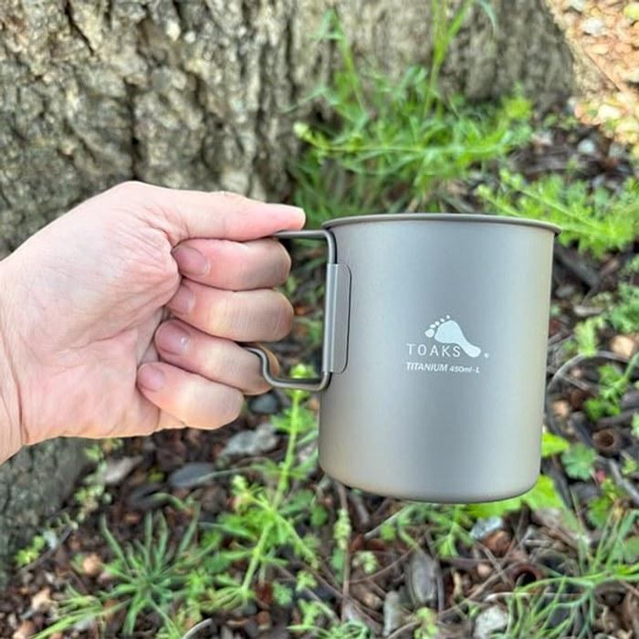 [Ultra Light] Titanium Cup 450ml (with Lid) Gray