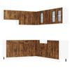 11 Piece Kitchen Cabinet Set Kalmar Smoked Oak Wood Based Material