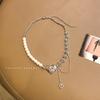 Love pearl necklace niche design ins hip hop cool new cold wind couple accessories women