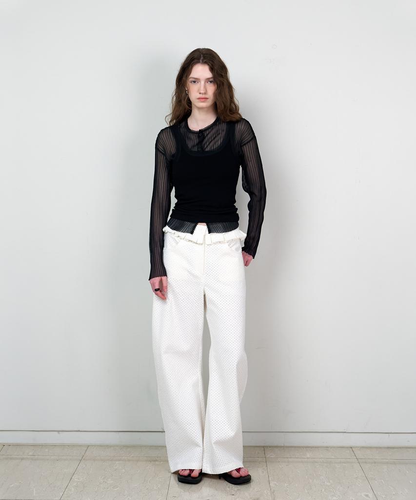 Seuleubi Punching Frill Round Pants