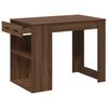 Desk with Drawers and Shelf Brown Oak Effect