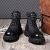 Fashion Classic Outdoor Mens Casual Leather High Top Boots Stylish Ankle Boots Autumn Warm Winter Shoes Hot Sale Lace-Up Motocross Botas