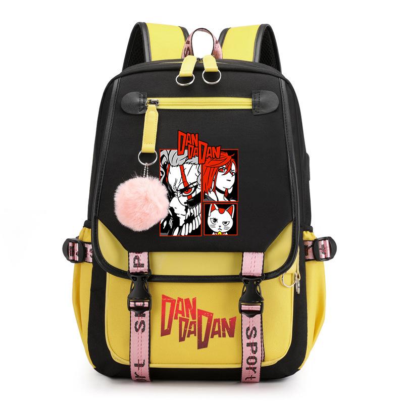 The New Dandadan Bold Party Surrounding Printing Trend Junior High School Students Large-capacity Leisure Schoolbag