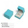 Scatola Portagioie Quadrata Tiffany Blue con Grana di Pelle per Anello, Ciondolo, Bracciale e Accessori
