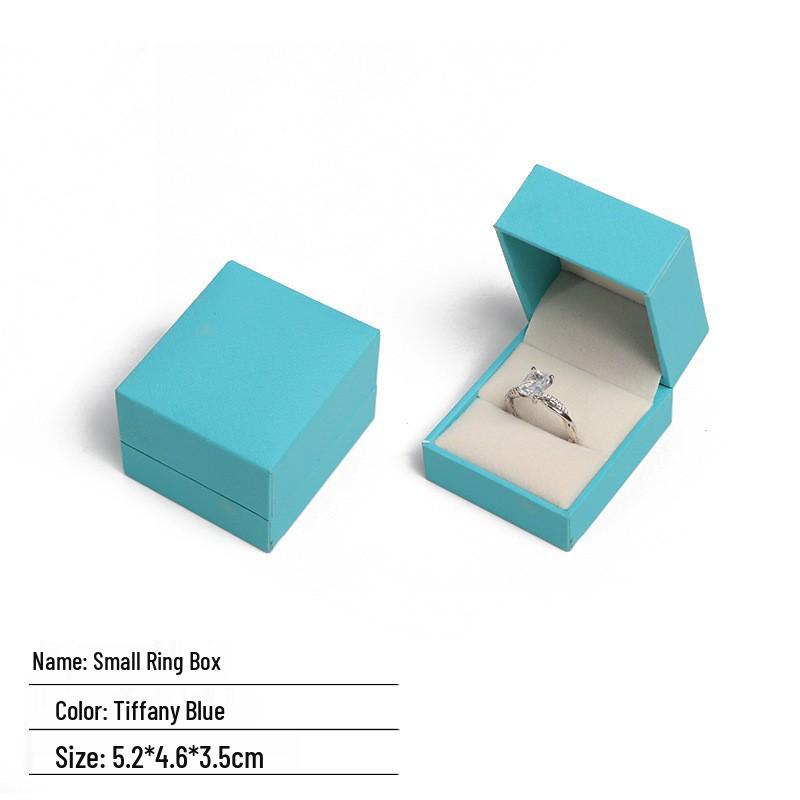 

Квадратная шкатулка для украшений Tiffany Blue с текстурой под кожу для колец, кулонов, браслетов и аксессуаров