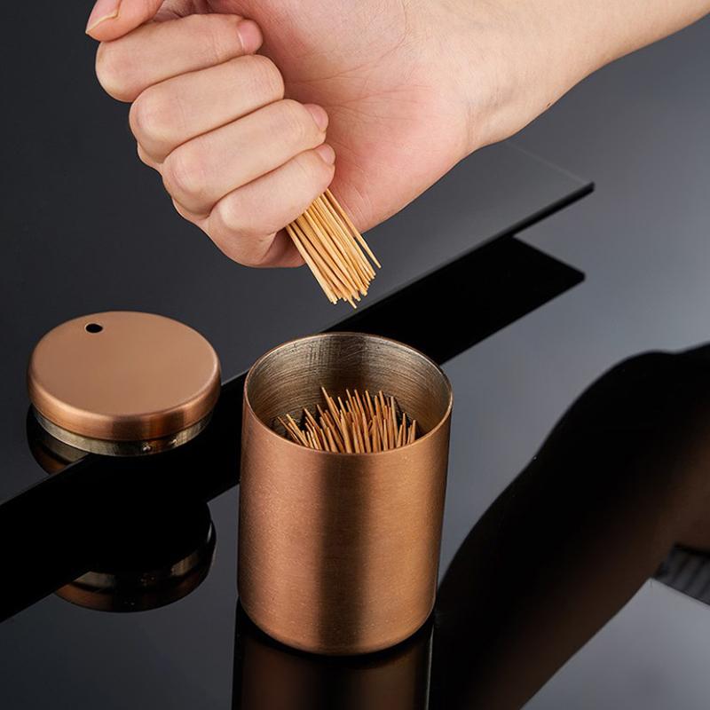 Stainless Steel Toothpick Holder Creative Home Toothpick Storage Container Portable Fall Resistant Toothpick Box For Table Decor