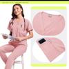 Ready-To-Ship: TEM Women's Scrub Set - 13 Colors, Four-Way Stretch, Short Sleeve, Long Pants
