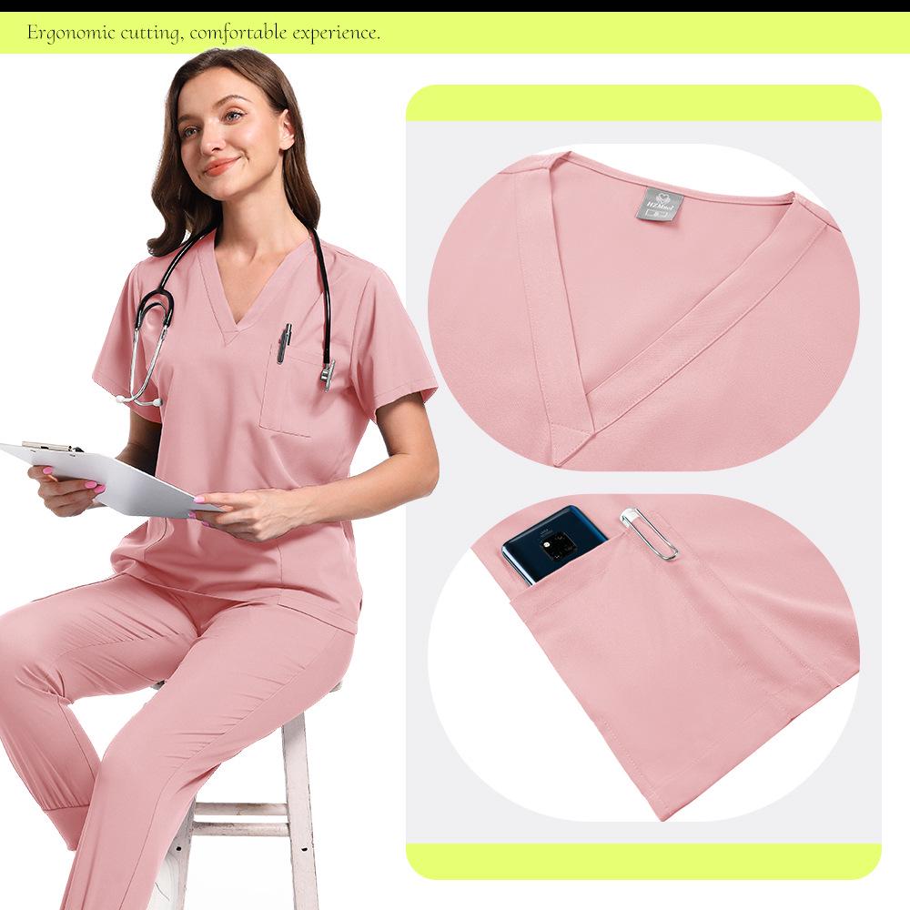 Ready-To-Ship: TEM Women's Scrub Set - 13 Colors, Four-Way Stretch, Short Sleeve, Long Pants