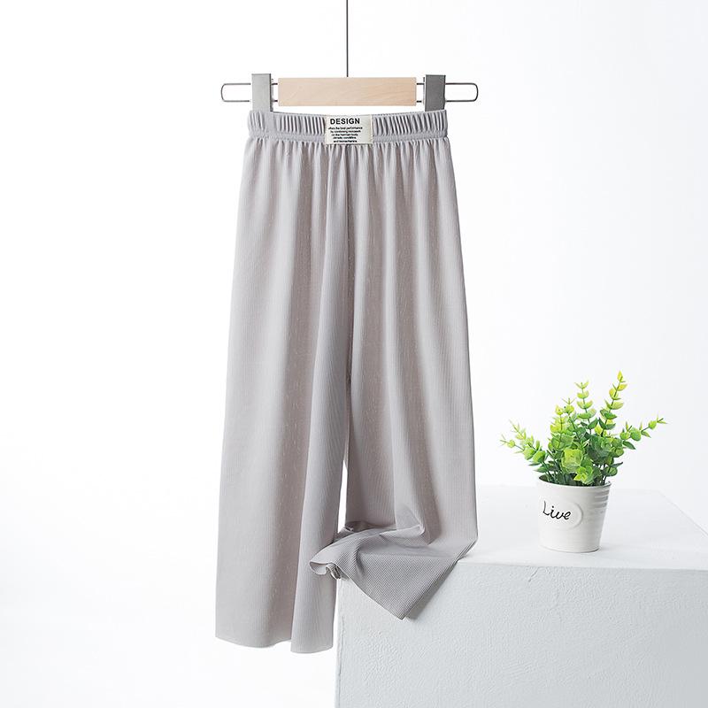 Sommer-Mädchen Mückendichte Weitbein-Eisseidenhose: Leicht, Modal-Stoff, Locker sitzend, Eltern-Kind-Stil.