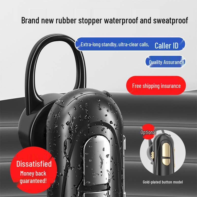 New Wireless Single Ear Bluetooth Headset with Digital Display and Ear Hook, Long Standby, Universal Compatibility.
