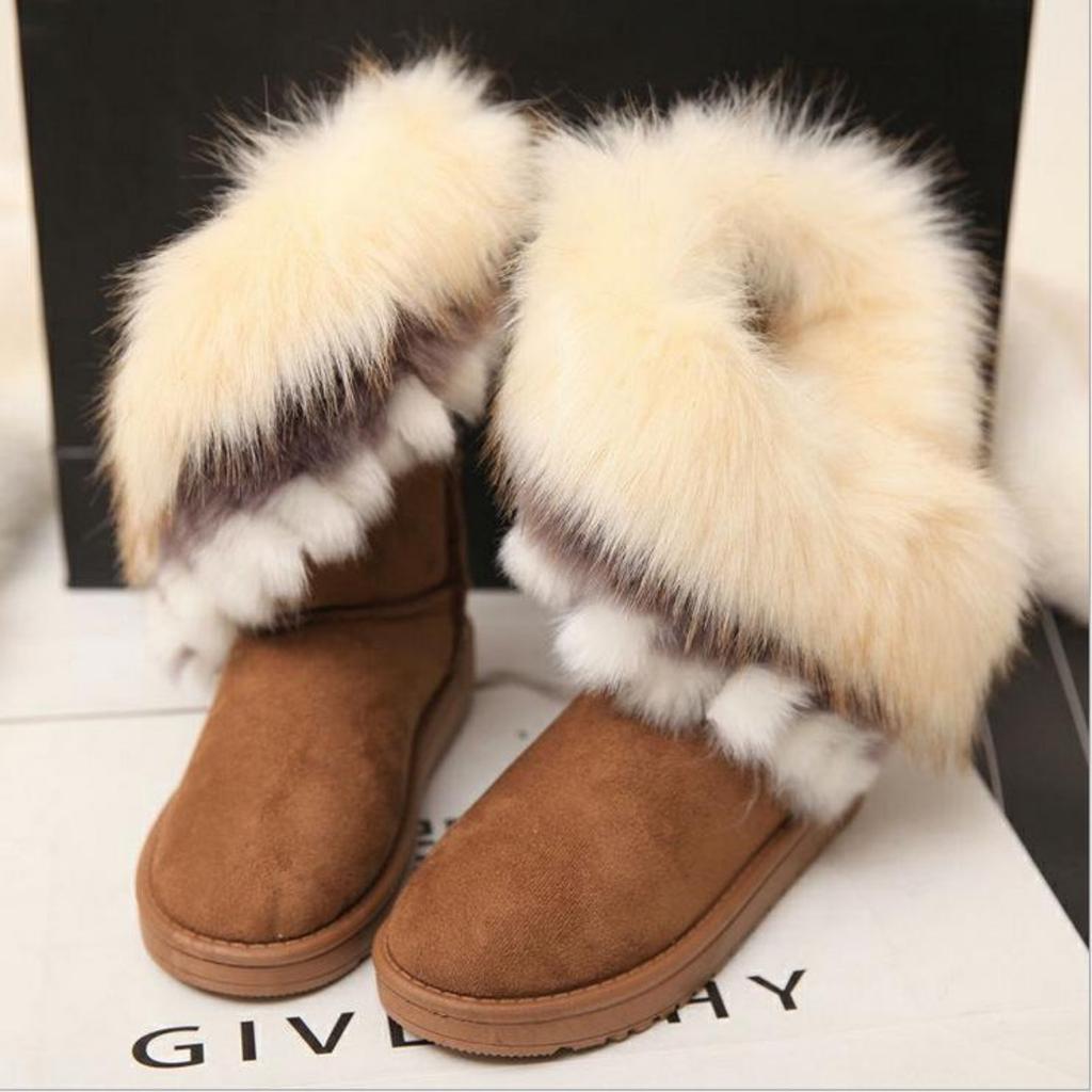 36-42 large size winter new thermal women's shoes women's boots flat heel platform women's boots short boots fluffy snow boots women's shoes