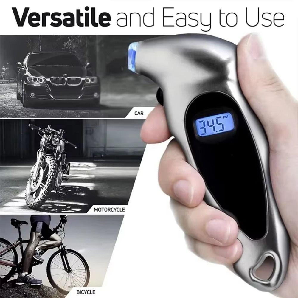 0-10 Bar Range Digital Tire Pressure Gauge LCD Display Electronic Tire Manometer  Motorcycle Tires