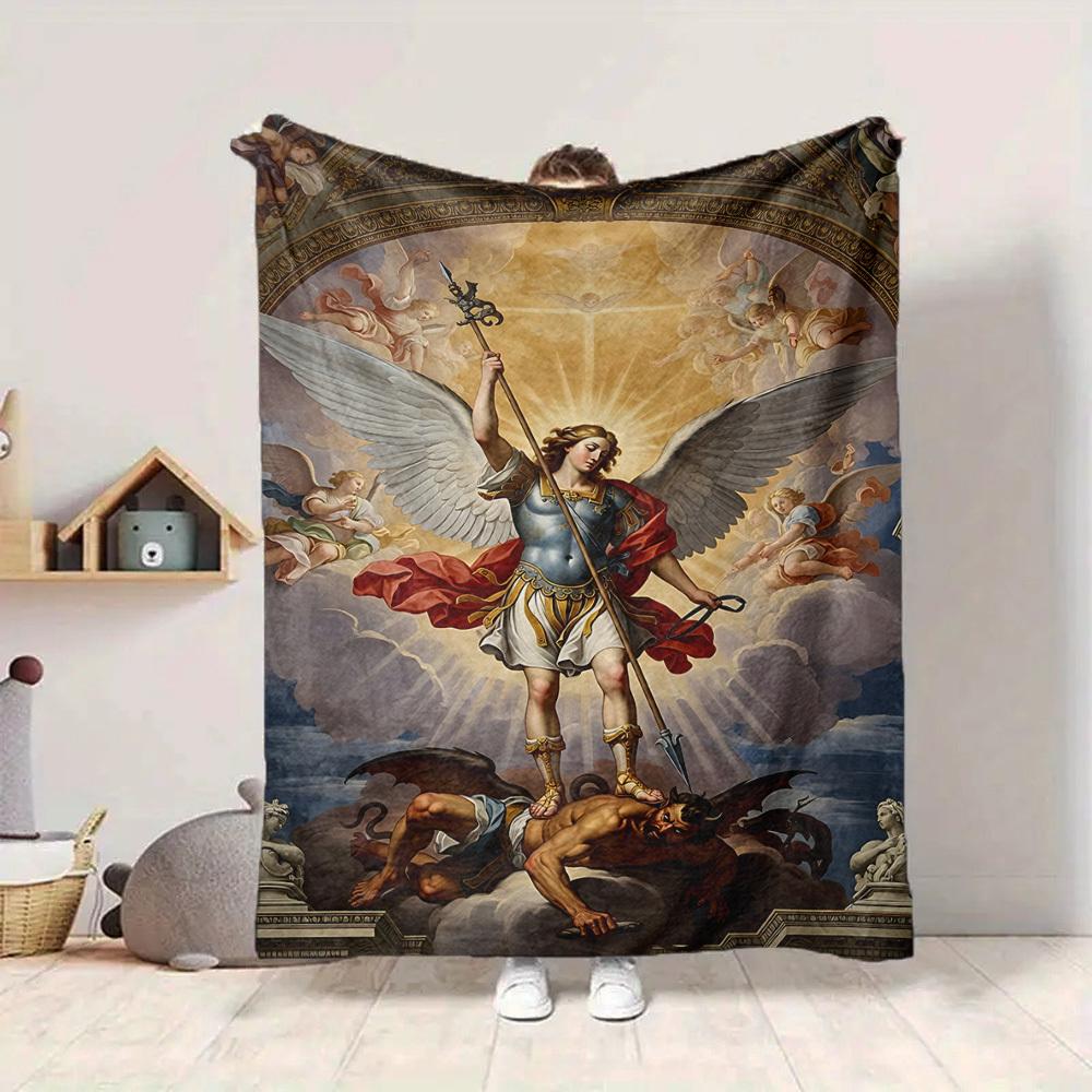 1PC Divine Battle Blanket, Soft Warm All-Season Throw for Sofa, Bed, Car, Office, Vibrant Colorful Design, Durable & Cozy Gift for Home Decor, Cozy Ho