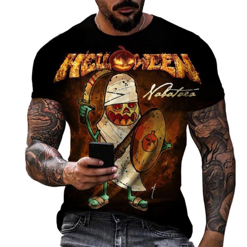 Rock Band Helloween 3D Print T-Shirts Men Women Casual Hip Hop Short Sleeve T Shirt Tops Y2K Harajuku