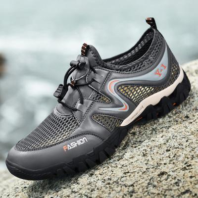 Chaussures de randonnée en maille d'été pour hommes, chaussures décontractées d'extérieur creuses