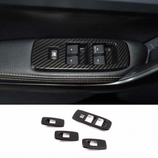 Carbon Fiber ABS Window Lift Switch Button Panel Cover For Ford Ranger 2015-