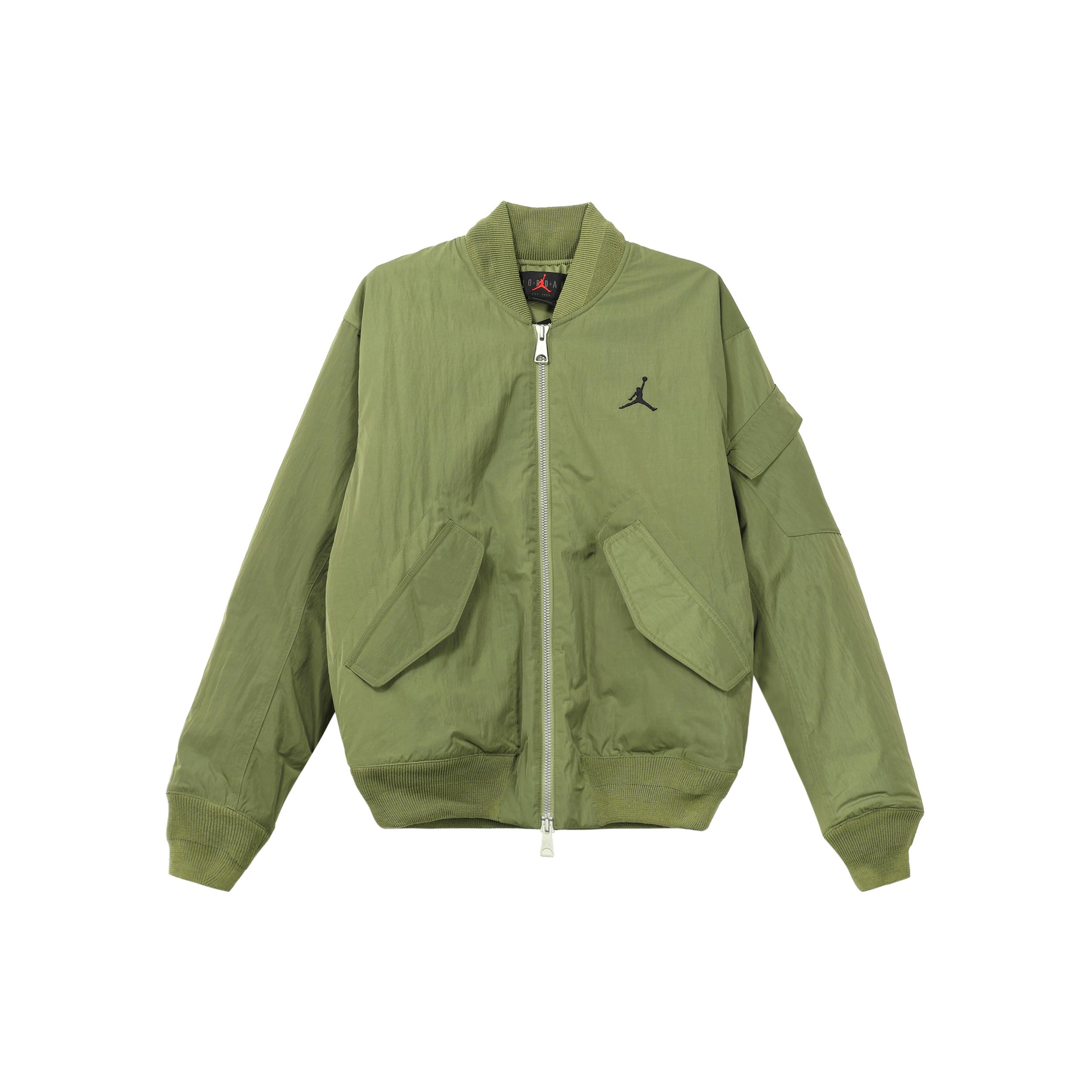 Jordan Puffer Jackets Men s Green Stand Collar Moderate FB7317-340 M