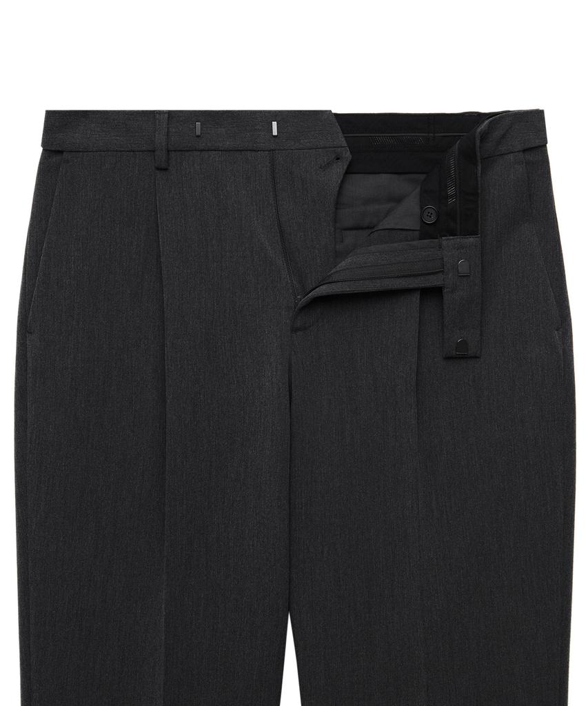 Musinsa Standard Carrot Hidden Banding Crop Slacks [Charcoal Gray]