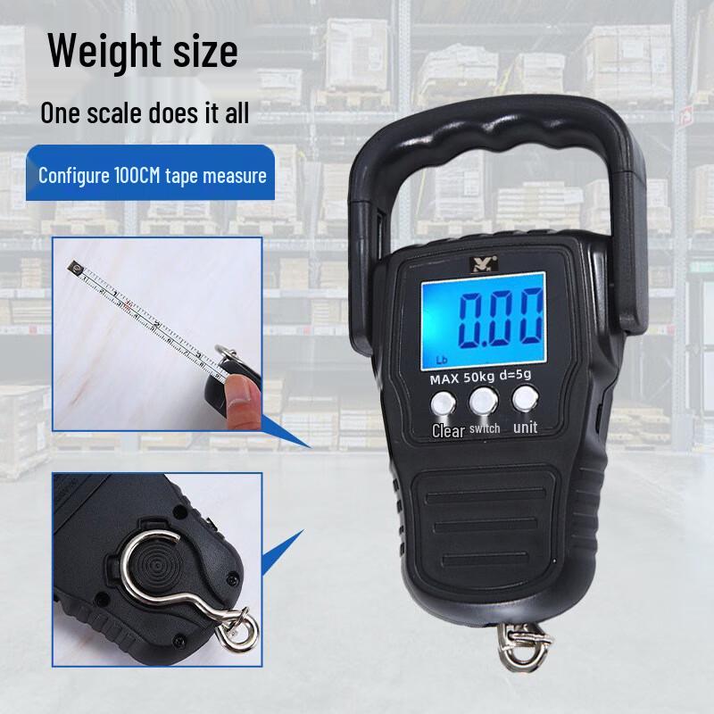 

50KG Portable Digital Handheld Scale with Measuring Tape