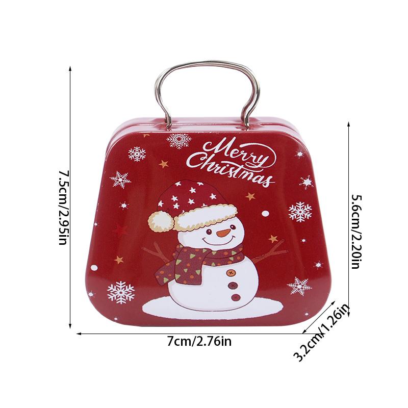 Christmas Handbag Shape Candy Box Metal Tin Cookie Gift Packaging Boxes Kids Xmas Party Favors Happy New Year 2025 Noel Decor