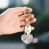 Keychain Pendant Heart Shape Charm Key Holder with Enamel Flower Design Lightweight Anti-Oxidation Durable Lobster Clasp Keyring