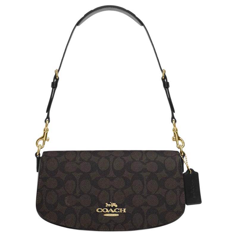 

Coach Andrea 24 Classic Monogram Detachable Shoulder Strap PVC Leather Tote Shoulder Bag Medium Women bags Walnut Black CV973-IMXAQ Basic Set (Bag+Dust Bag)