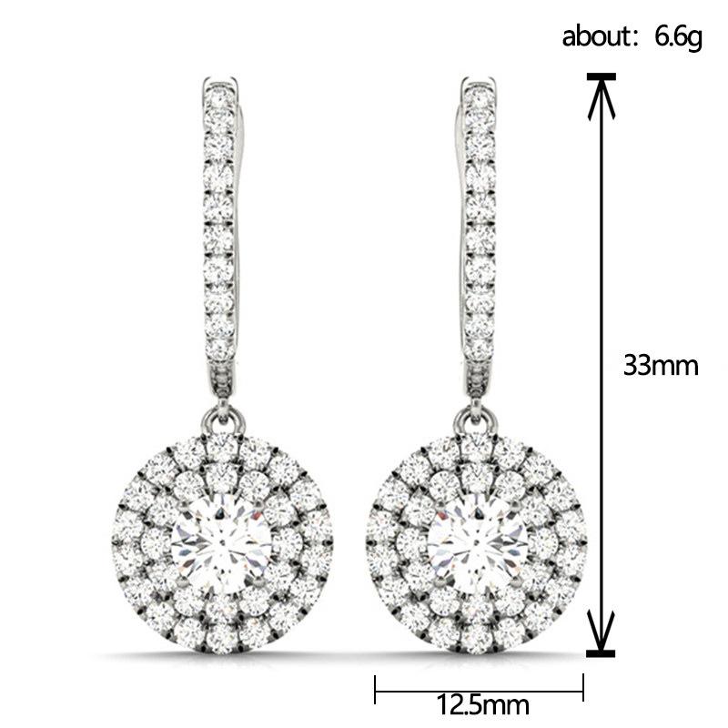 Hot-selling fully studded zircon women's earrings, elegant European and American INS trendy earrings, light luxury jewelry