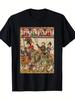 Men Women Vintage Medieval Knight Tournament Print Tshirt Old Manuscript Gothic Art History Lover Streetwear Tops
