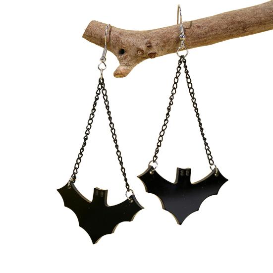 1 Pair Halloween Earrings Bat Ghost Hand Spider Pumpkin Ghost Black Cat Shape Drop Earrings Jewelry Accessories