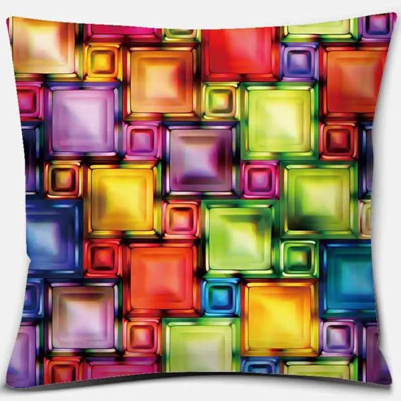 Rainbow Printing Square Pillowcase Home Decoration Car Sofa Cushion Cover
