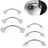 10/20pcs Surgical Steel Eyebrow Ring 3mm Ball Cone 6/8/10/12/14mm Curved Barbell Bar Ear Body Piercing