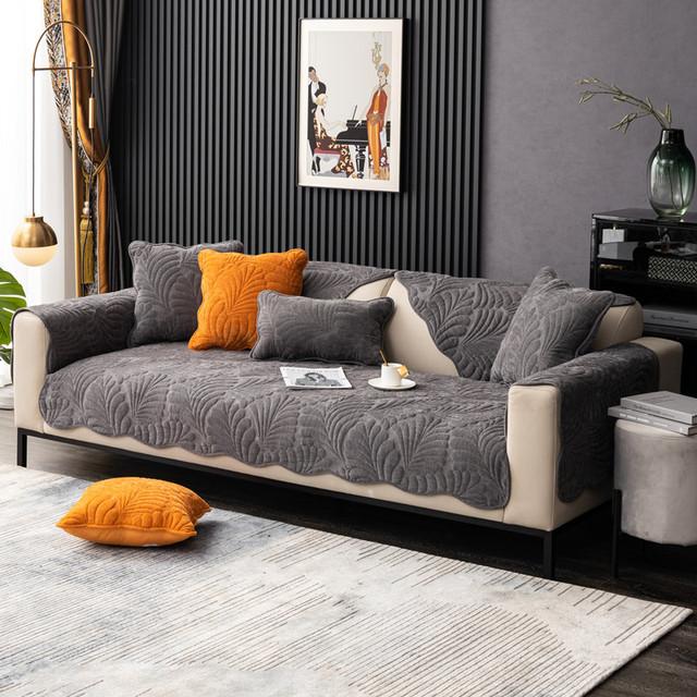 Sofa Cushion Four Seasons Universal Chenille Quilted Sofa Seat Cushion Cover Jacquard Non -Slip Living Room Sofa Backrest Armrest