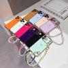 Electroplated Hollow Love Twist Hand Lanyard Suitable for Apple 18PM/16/15 Mobile Phone Case 14PRO Solid Color Soft Case