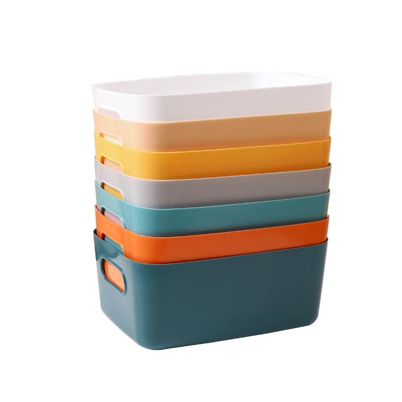 Plastic Storage Bins With Sturdy Grip Handles Durable Waterproof For Bathroom Kitchen Home Organization